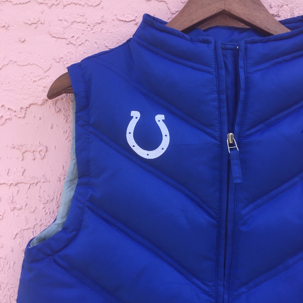 Reebok Indianapolis Colts Blue Down Filled Puffer Vest - Picture 2 of 6